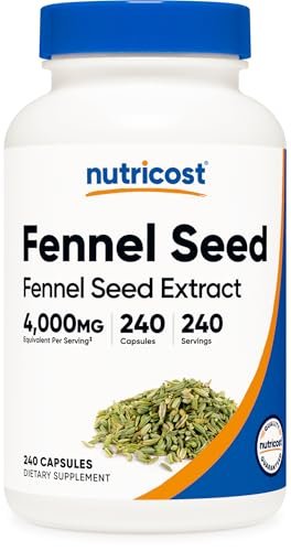 Nutricost Fenchelsamen-Extrakt 240 Kapseln für 240 Portionen pro Flasche - Veganes Fenchelpräparat