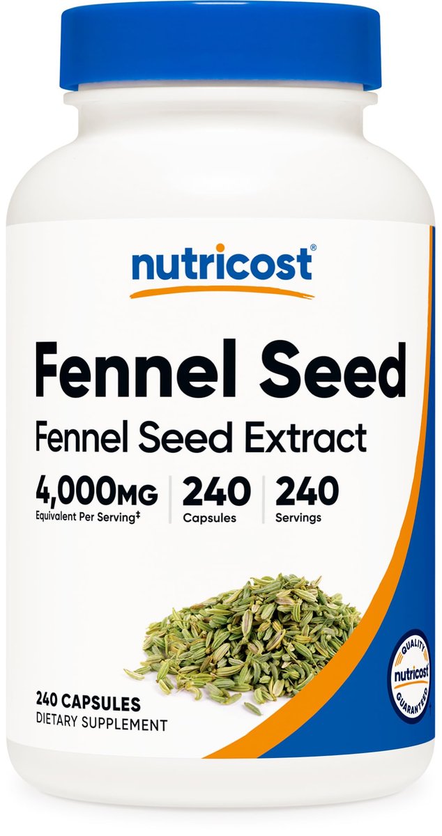 Nutricost Fenchelsamen-Extrakt 240 Kapseln für 240 Portionen pro Flasche - Veganes Fenchelpräparat