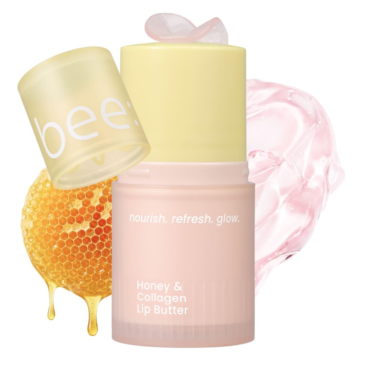 beenuvo Honig & Kollagen Lippenbutter – Feuchtigkeitsspendende Lippenpflege, Über-Nacht-Lippenmaske, Pflegender Lip Balm mit Jojobaöl & Squalan, Koreanische Hautpflege (12,75 g)