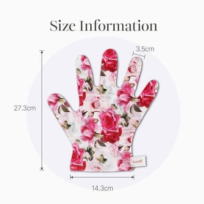 Koelf Rose Petal Satin Hand Mask (10 Paare) – Intensiv pflegende, feuchtigkeitsspendende Handschuhe mit Rosen-Duft, Peptiden, Kollagen und Sheabutter für geschmeidig weiche Haut – Handpflege-Behandlung