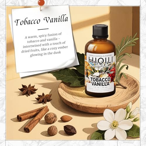 HIQILI Tobacco Vanilla Duftöl für Diffuser – Inspiriert von T.Ford Tobacco Vanille – 30 ml
