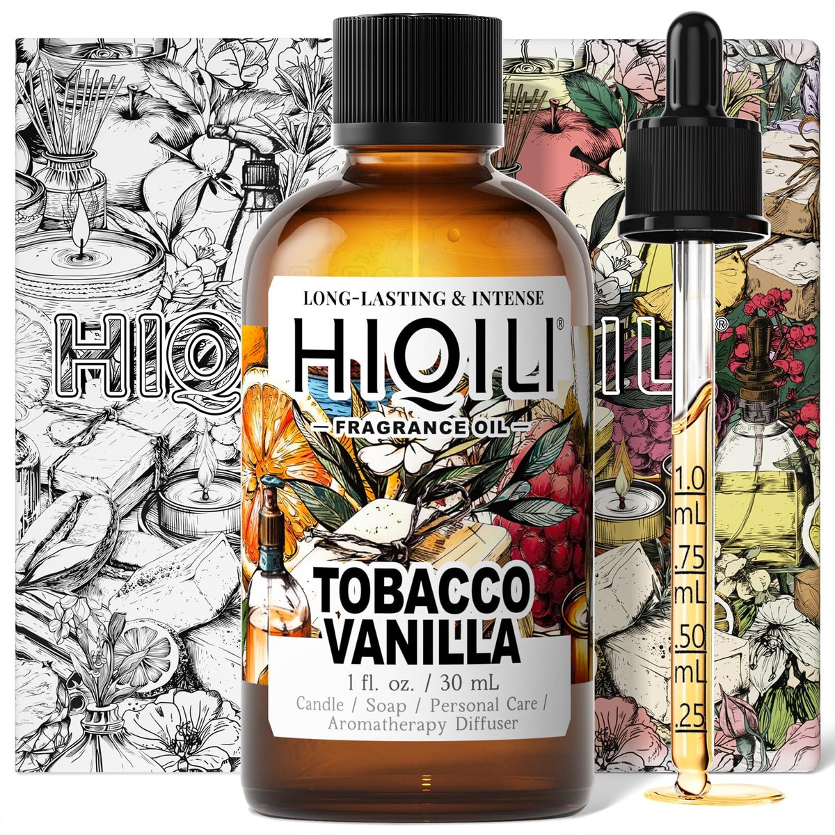 HIQILI Tobacco Vanilla Duftöl für Diffuser – Inspiriert von T.Ford Tobacco Vanille – 30 ml