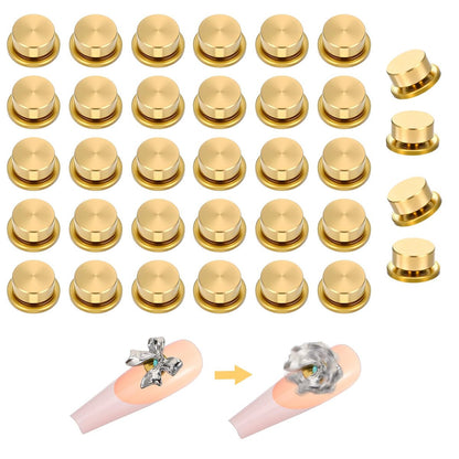 30-teilige rotierende Nagelverzierungen - Goldene Nagelkunst-Charm-Lager für DIY-Designs und Schmuckzubehör