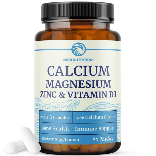 Calcium Magnesium Zink D3 Kapseln | Starke Knochen, Gesunde Zähne & Immununterstützung | Calciumcitrat, Magnesium und Zink mit Vitamin D3 | 4-in-1 Cal Mag Supplement | 90 Tabletten (1 Monatsvorrat)