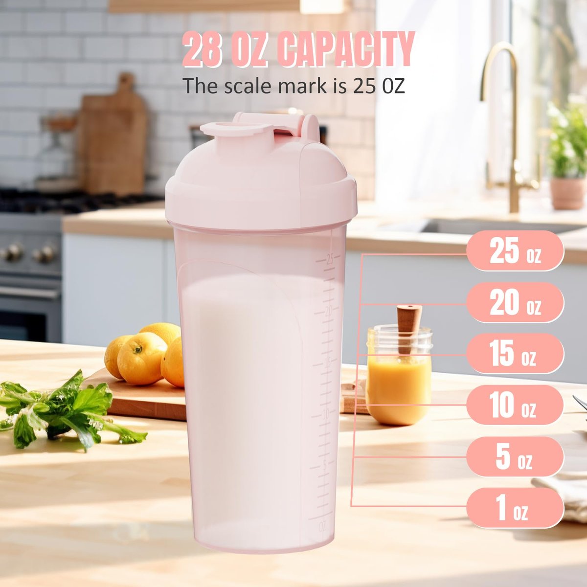 PZMLOASN Premium Protein Shaker Flasche 2er-Pack mit 2 Tritan Mischkugeln | Shaker-Becher für Fitness-Workout | Protein-Shake-Flasche 24 oz/700 ml