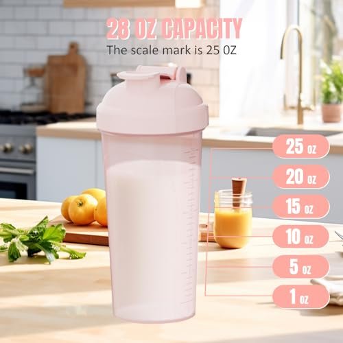PZMLOASN Premium Protein Shaker Flasche 2er-Pack mit 2 Tritan Mischkugeln | Shaker-Becher für Fitness-Workout | Protein-Shake-Flasche 24 oz/700 ml
