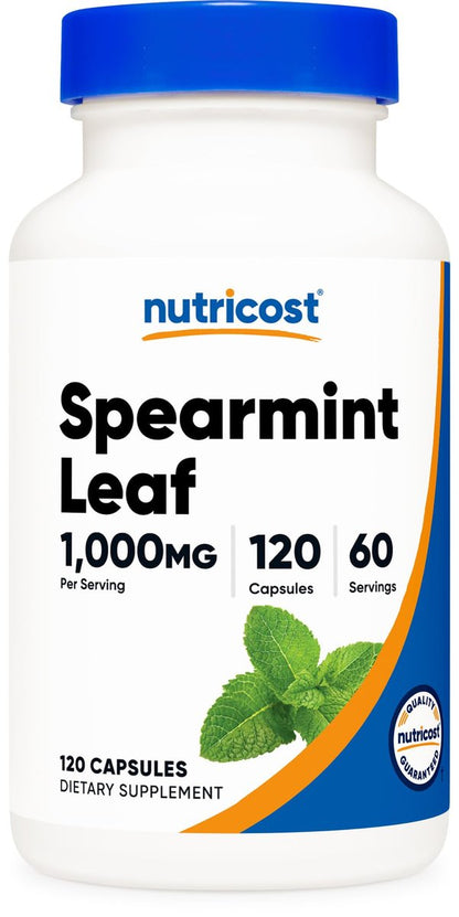 Nutricost Spearmint Leaf (1000mg) 120 Kapseln - Minze Ergänzung, GMO-frei, Glutenfrei, 60 Portionen