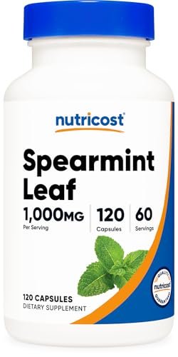 Nutricost Spearmint Leaf (1000mg) 120 Kapseln - Minze Ergänzung, GMO-frei, Glutenfrei, 60 Portionen