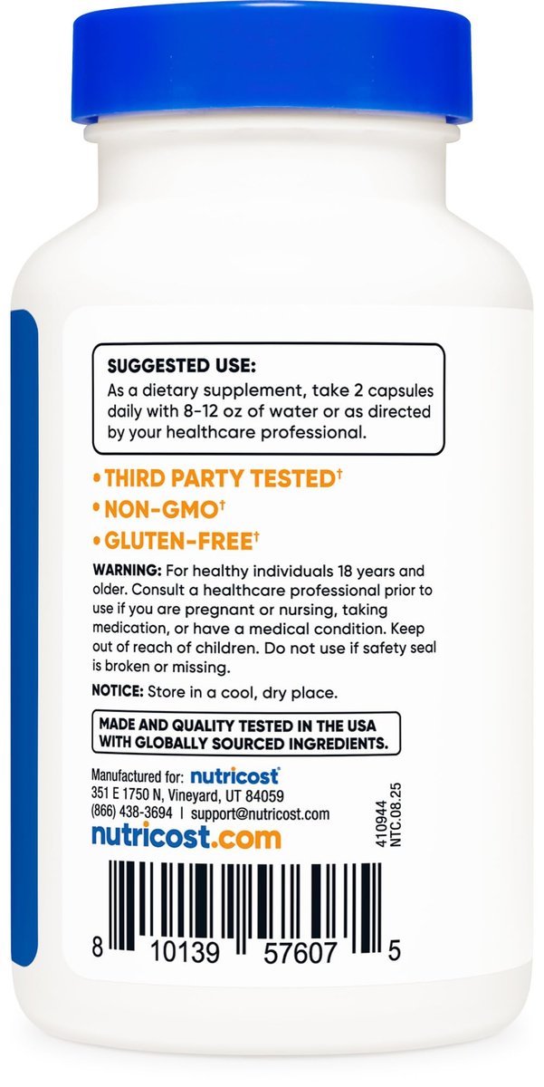Nutricost Spearmint Leaf (1000mg) 120 Kapseln - Minze Ergänzung, GMO-frei, Glutenfrei, 60 Portionen