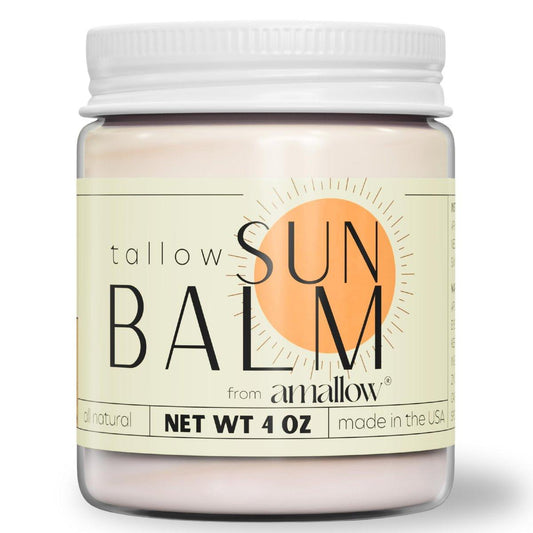 Amallow Tallow Sun Balm mit Zinkoxid - getönter mineralischer Sonnenbalsam mit Kakaopulver - natürlich, nicht-nano Zinkoxid, Bio-Öle - kein weißer Schimmer - handgefertigt in den USA - 118 ml