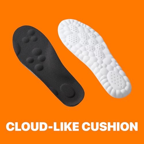 4D Cloud Einlegesohlen für Herren - Memory Foam Sohlen für Schuhe und Stiefel - Zuschneidbare Einlagen gegen Fußschmerzen und Ermüdung (Schwarz, L)