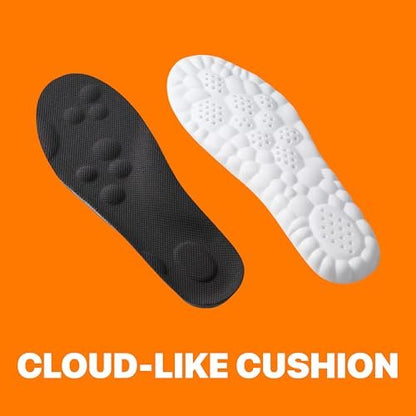 4D Cloud Einlegesohlen für Herren - Memory Foam Sohlen für Schuhe und Stiefel - Zuschneidbare Einlagen gegen Fußschmerzen und Ermüdung (Schwarz, L)