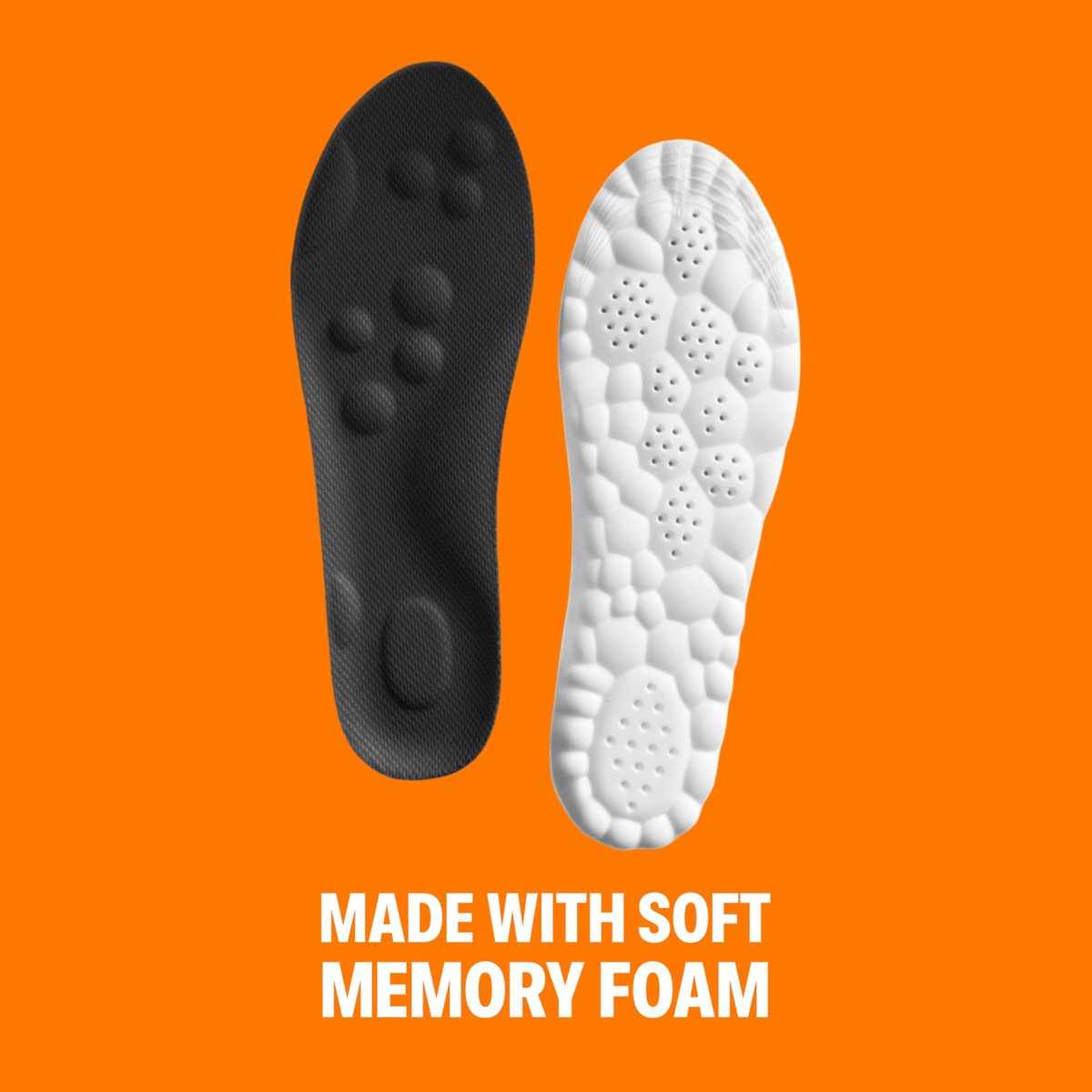 4D Cloud Einlegesohlen für Herren - Memory Foam Sohlen für Schuhe und Stiefel - Zuschneidbare Einlagen gegen Fußschmerzen und Ermüdung (Schwarz, L)