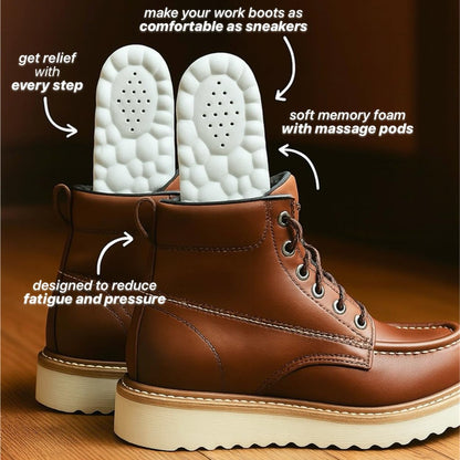 4D Cloud Einlegesohlen für Herren - Memory Foam Sohlen für Schuhe und Stiefel - Zuschneidbare Einlagen gegen Fußschmerzen und Ermüdung (Schwarz, L)
