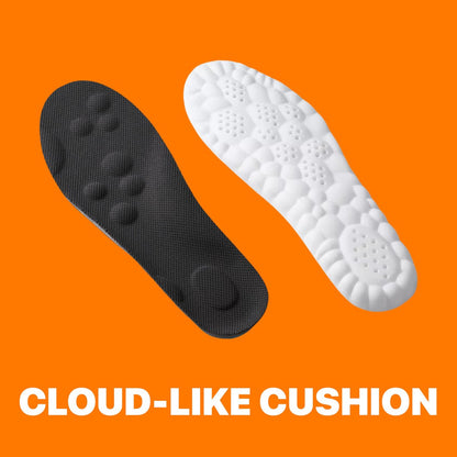 4D Cloud Einlegesohlen für Herren - Memory Foam Sohlen für Schuhe und Stiefel - Zuschneidbare Einlagen gegen Fußschmerzen und Ermüdung (Schwarz, L)