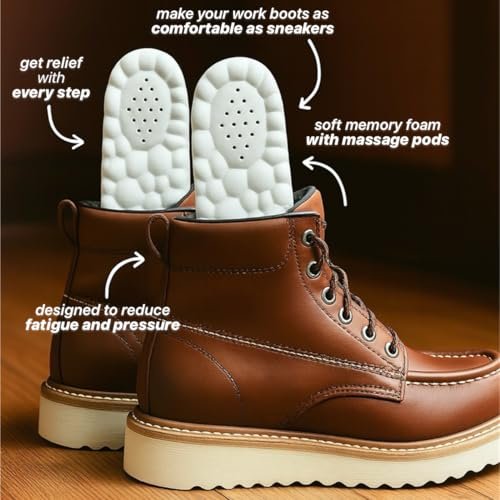 4D Cloud Einlegesohlen für Herren - Memory Foam Sohlen für Schuhe und Stiefel - Zuschneidbare Einlagen gegen Fußschmerzen und Ermüdung (Schwarz, L)