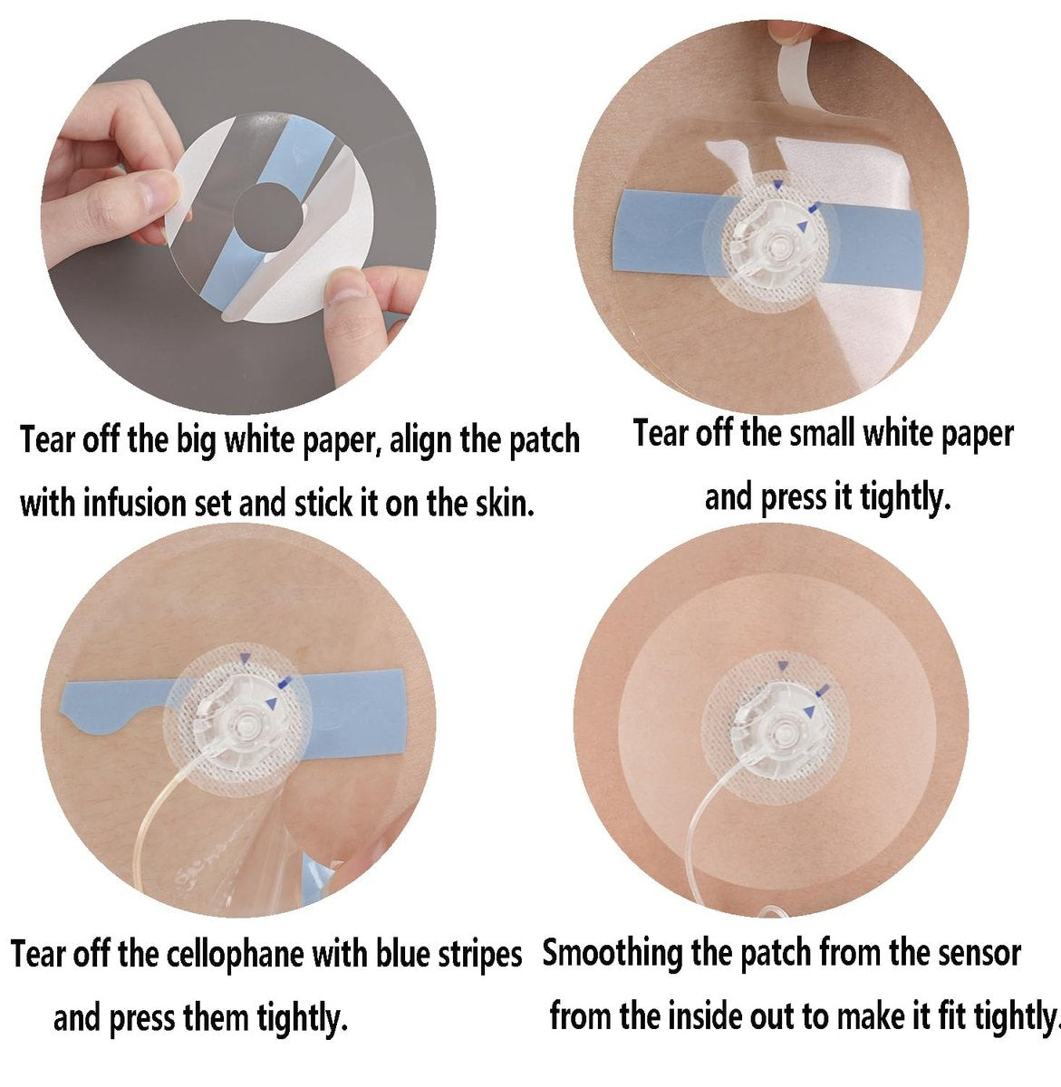 30 Stück wasserdichte Infusionsstellen-Pflaster für CGM-Sensoren, kompatibel mit Medtronic 780G/770G, Tandem t:Slim X2/Mobi – hypoallergene Klebepflaster mit 0,8 Zoll Loch, 14 Tage Tragedauer, vorgeschnittene atmungsaktive transparente Pflaster