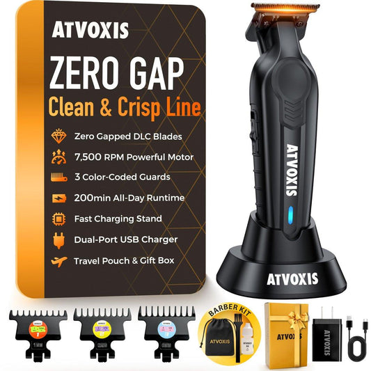 ATVOXIS Haartrimmer für Männer – Präziser T-Blade Trimmer & Zero Gapped T-Liner für Barbers
