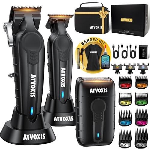 ATVOXIS Haarschneider für Herren Profi, Barber Haarschneider und Trimmer Set, Kabelloser Haarschneider, Haarschneide-Kit, Friseur-Kit, Haarschneide-Set