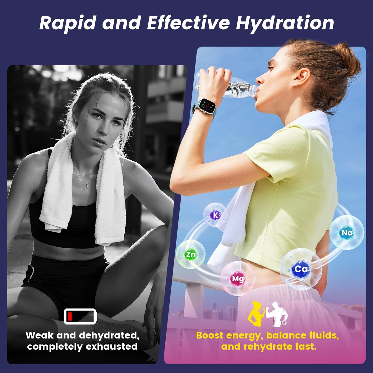 24 Sticks Electrolytes Pulver-Päckchen 7 Geschmacksrichtungen Zuckerfreie Hydratationspäckchen Liquid Daily IV Drink Mix, wenig Natrium, Zitronenlimonade, Wassermelone, Erdbeere, Traube, Grapefruit, Zitronengurke, Minze