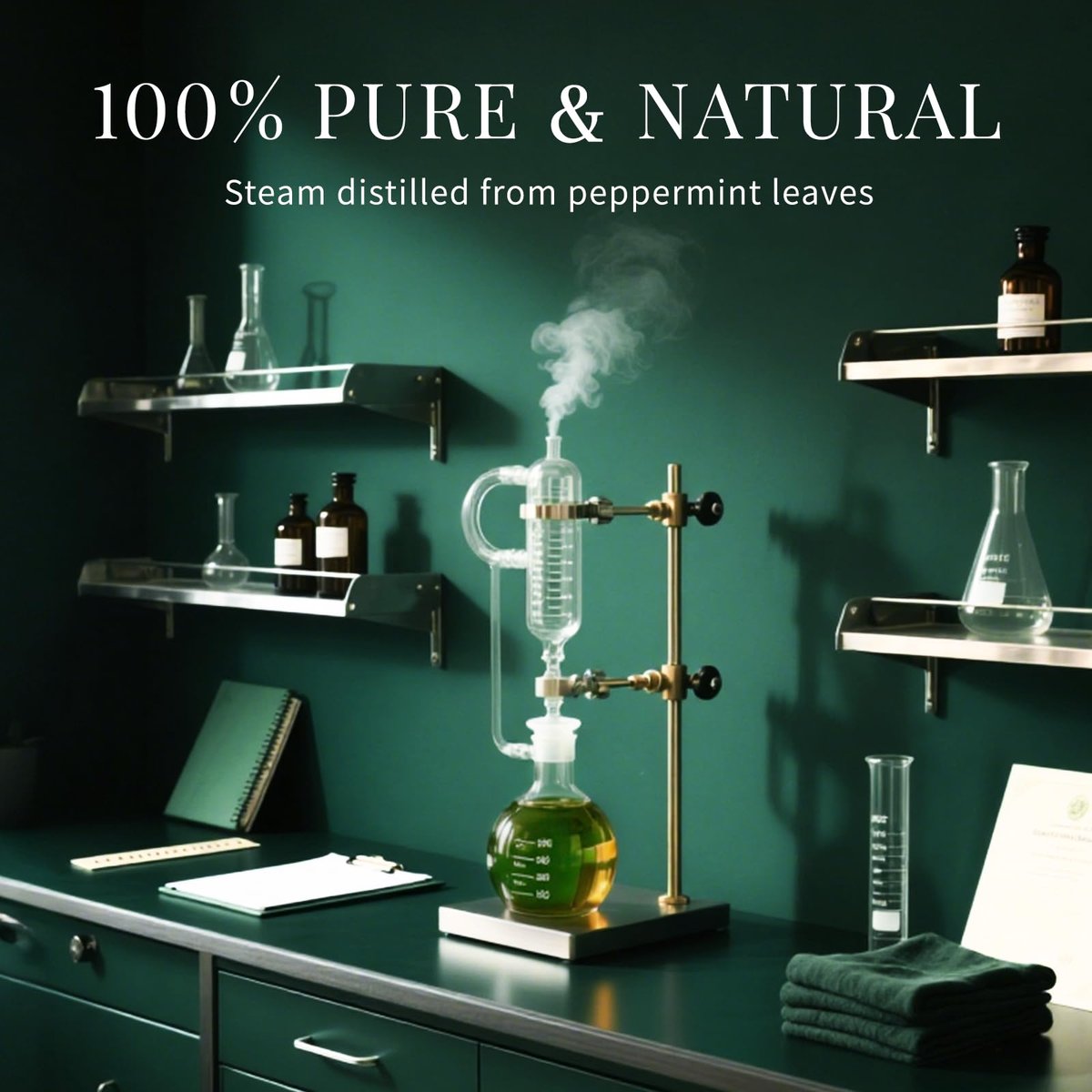 SU JUABA Pfefferminzöl 118 ml – 100% reines & natürliches Aromatherapieöl für Diffuser, Spray, Haut und Haar