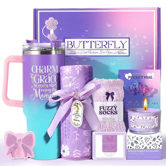 Lavendel Muttertagsgeschenk für Mama, Geburtstagsgeschenk für Frauen, Self-Care-Geschenk, Gute Besserung Geschenk, Entspannendes Spa-Geschenkset, Dankeschön-Geschenk für Ehefrau, Freundin, Schwester