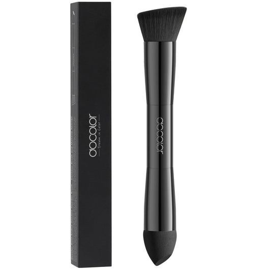 docolor Dual-Ended Hairline Powder Brush – Haarkonturpinsel mit Schwammspitze für nahtloses Verblenden, Ansatzretusche und Bartabdeckung – Vegan & tierversuchsfrei