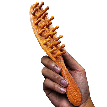 CIVEYA Naturbürste aus Holz für Microlocs & Sisterlocs – Verhindert Verfilzung und Verschmelzung, Massagebürste zur Kopfhautentspannung und Produktverteilung, kompakte Größe, leicht