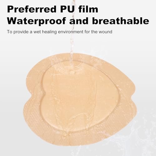 Sakraler Schaumverband, Silikon-Schaumverband mit Rand, 7x7 große Wundauflage für Druckgeschwüre am Gesäß, superabsorbierendes Druckgeschwür-Präventionspad, wasserdicht & atmungsaktiv (10er-Pack)