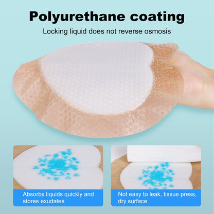 Sakraler Schaumverband, Silikon-Schaumverband mit Rand, 7x7 große Wundauflage für Druckgeschwüre am Gesäß, superabsorbierendes Druckgeschwür-Präventionspad, wasserdicht & atmungsaktiv (10er-Pack)