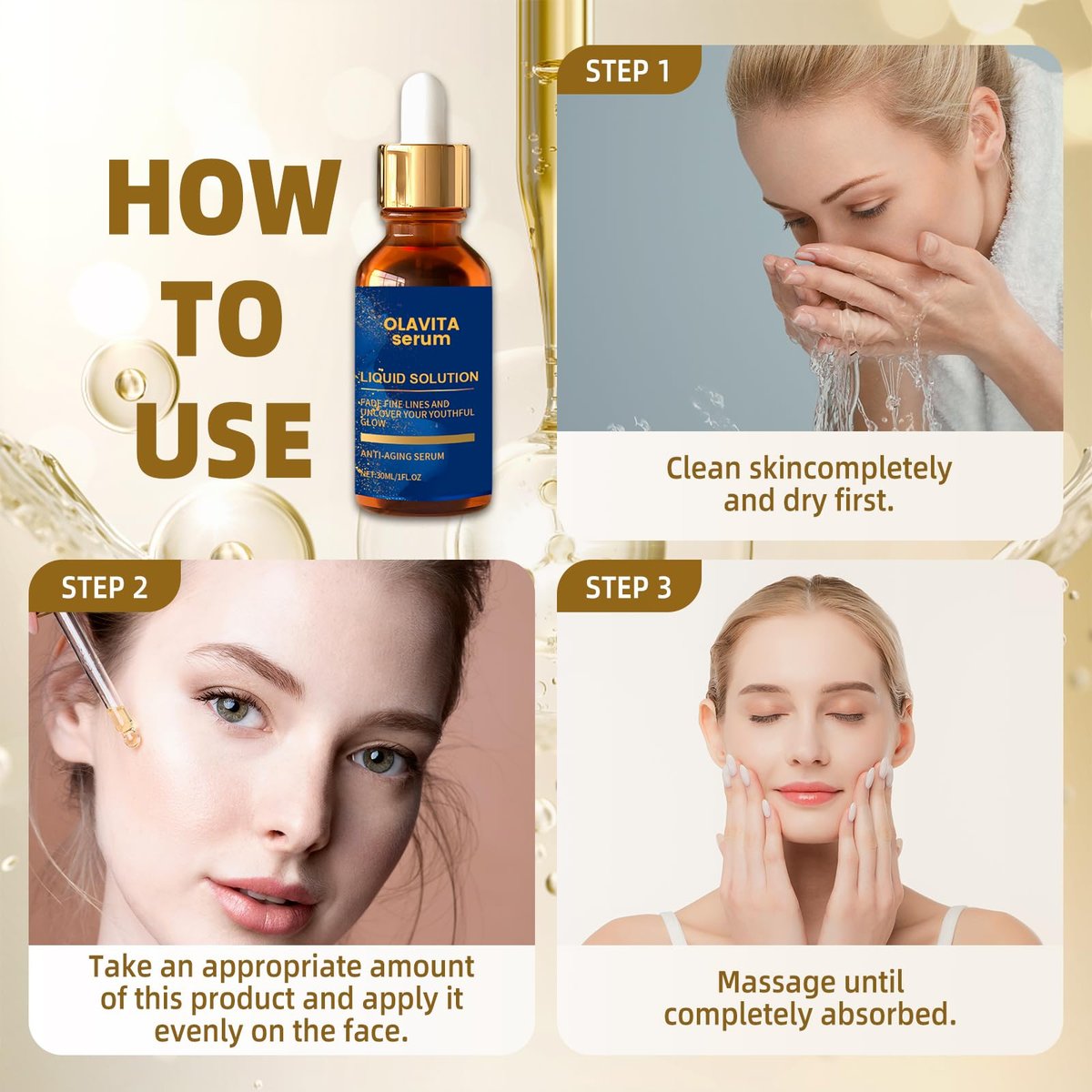 Olavita Serum – Anti-Aging Gesichtsserum mit Vitamin C & E für jugendlichen Glow