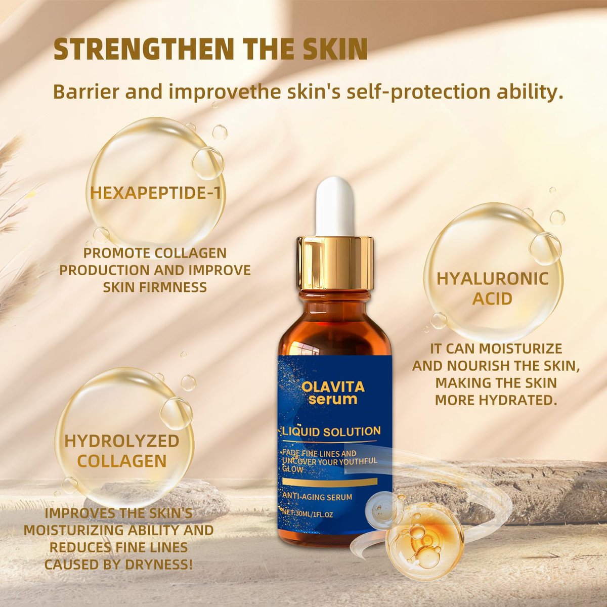 Olavita Serum – Anti-Aging Gesichtsserum mit Vitamin C & E für jugendlichen Glow