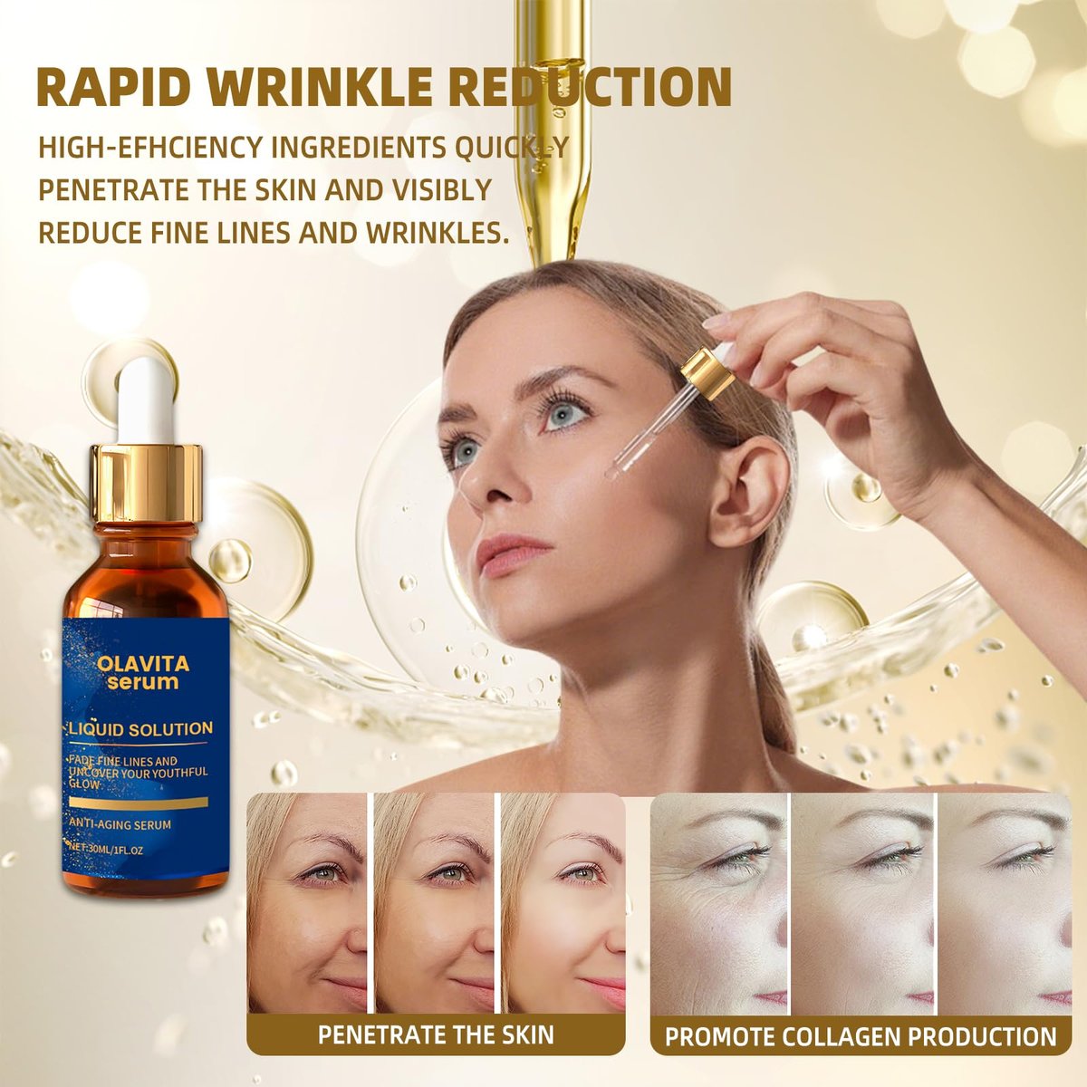 Olavita Serum – Anti-Aging Gesichtsserum mit Vitamin C & E für jugendlichen Glow