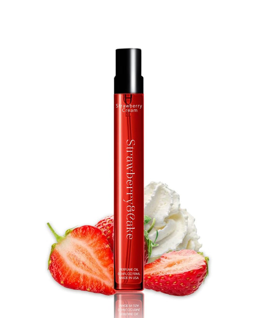 PUREAMOR Pheromon Parfüm für Frauen & Männer, Erdbeere & Kuchen, Fortschrittliches Pheromon Parfümöl, Mischung aus Sahne, Johannisbeerblättern, Lilie, Apfel, Hölzern, Tonkabohne, Amber, 0,34 oz Reise-Parfümspray