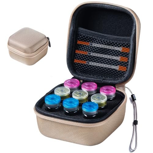 JFGLORIX Insulin-Kühlschrank-Aufbewahrungsbox für Insulinfläschchen, Peptid-Aufbewahrungsetui, passend für Standard 10 ml U-100 Fläschchen, Gold (9 Fächer)