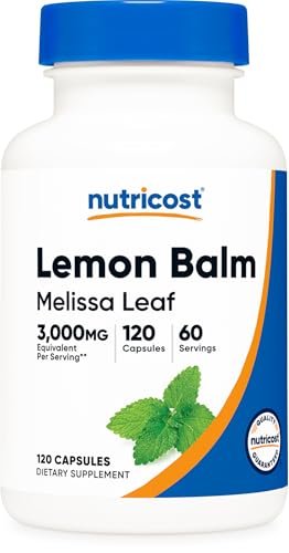 Nutricost Zitronenmelissen-Extrakt 120 Kapseln für 60 Portionen pro Flasche - Melissa officinalis Blatt-Extrakt, vegan