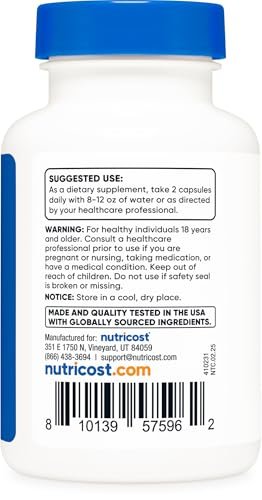 Nutricost Zitronenmelissen-Extrakt 120 Kapseln für 60 Portionen pro Flasche - Melissa officinalis Blatt-Extrakt, vegan