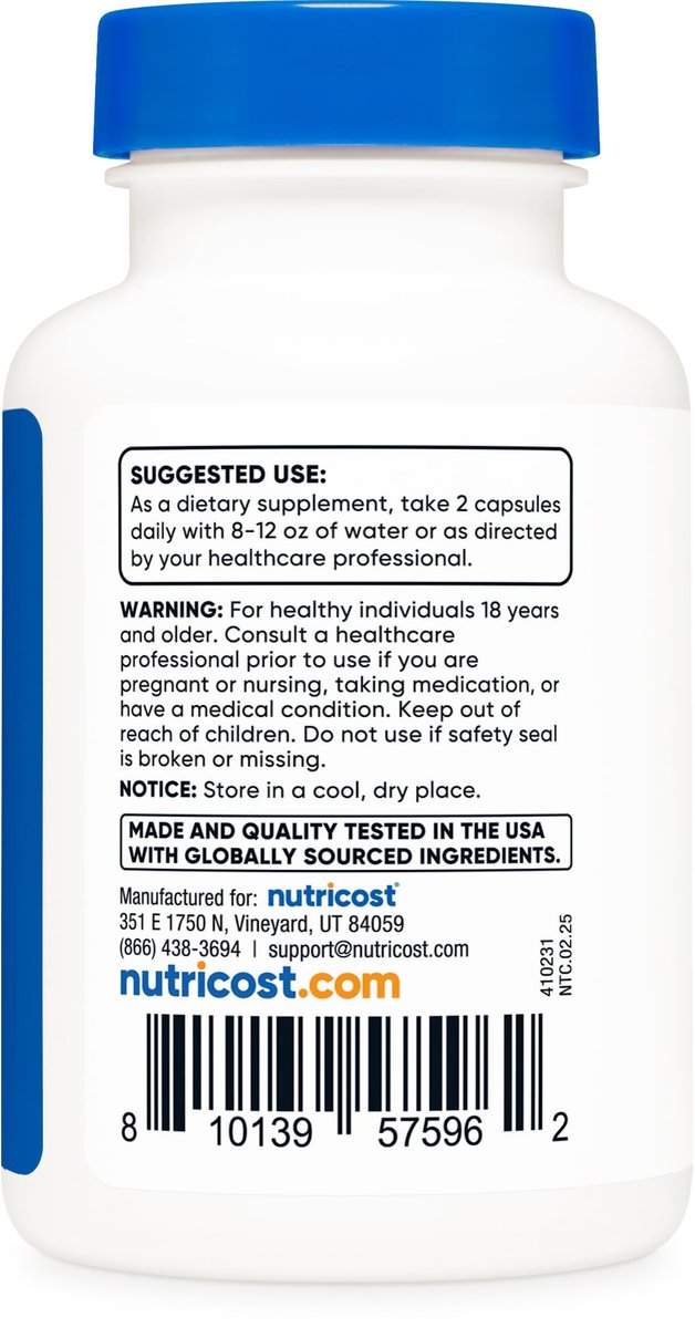 Nutricost Zitronenmelissen-Extrakt 120 Kapseln für 60 Portionen pro Flasche - Melissa officinalis Blatt-Extrakt, vegan