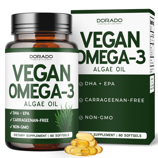 Vegane Omega 3 Algenöl (60 Softgels) – Pflanzliches DHA & EPA, nachhaltig, ohne Carrageen, Nicht-GVO | Herz, Gehirn & Augen | Alternative zu Fischöl | Hergestellt in USA
