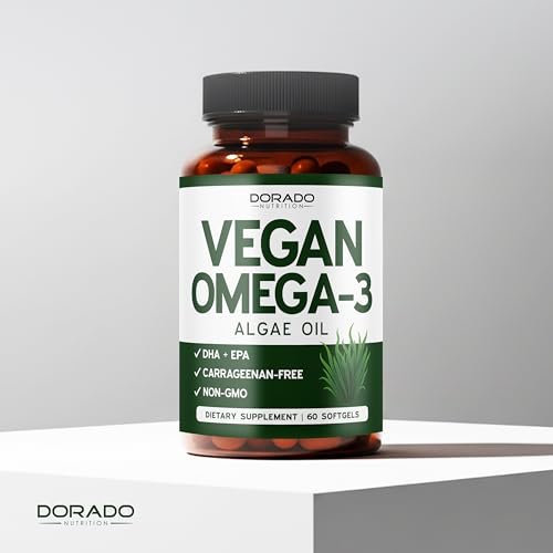 Vegane Omega 3 Algenöl (60 Softgels) – Pflanzliches DHA & EPA, nachhaltig, ohne Carrageen, Nicht-GVO | Herz, Gehirn & Augen | Alternative zu Fischöl | Hergestellt in USA