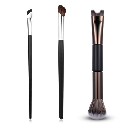 3er Set Dual-End Pinsel für Nasen-Konturierung, 2-in-1 Nase Contour Pinsel, abgewinkelte Make-up Pinsel, Rouge Pinsel zum Modellieren und Definieren der Kontur