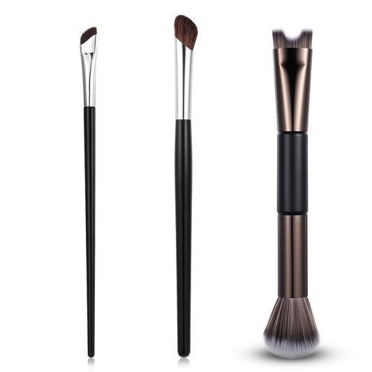 3er Set Dual-End Pinsel für Nasen-Konturierung, 2-in-1 Nase Contour Pinsel, abgewinkelte Make-up Pinsel, Rouge Pinsel zum Modellieren und Definieren der Kontur