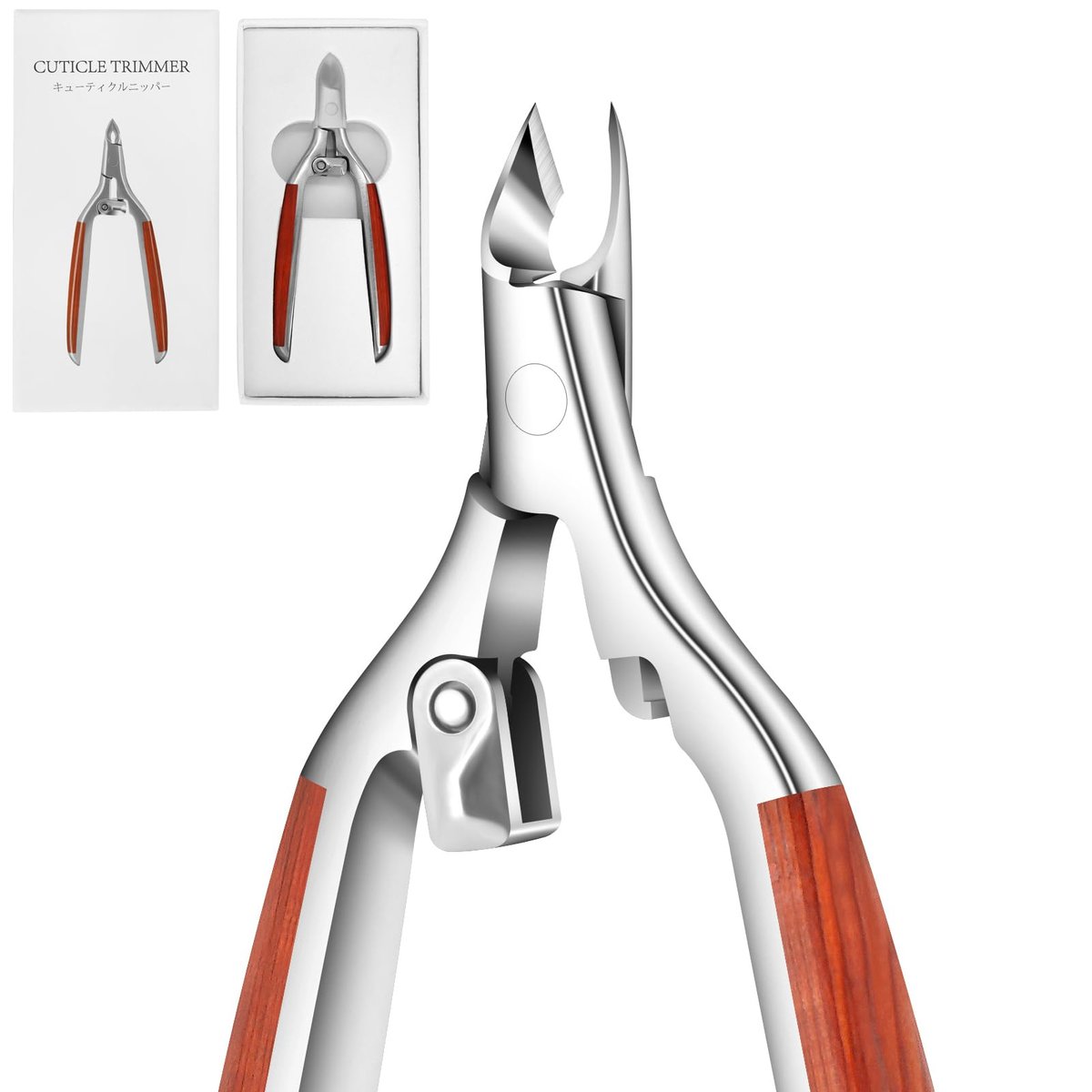 Professionelle Nagelhautzange Extra Scharf – AONOLOVO Cuticle Trimmer aus Edelstahl für Maniküre und Pediküre, Silber-Rot