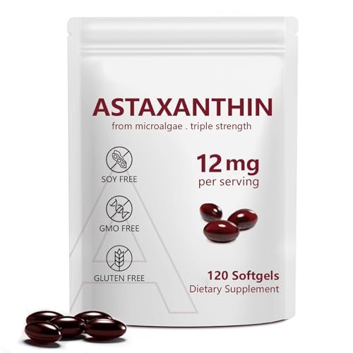 NenMaoKeNu Astaxanthin 12 mg – Premium Astaxanthin Antioxidant Kapseln für Augen-, Immun- und Hautgesundheit, 120 Softgels
