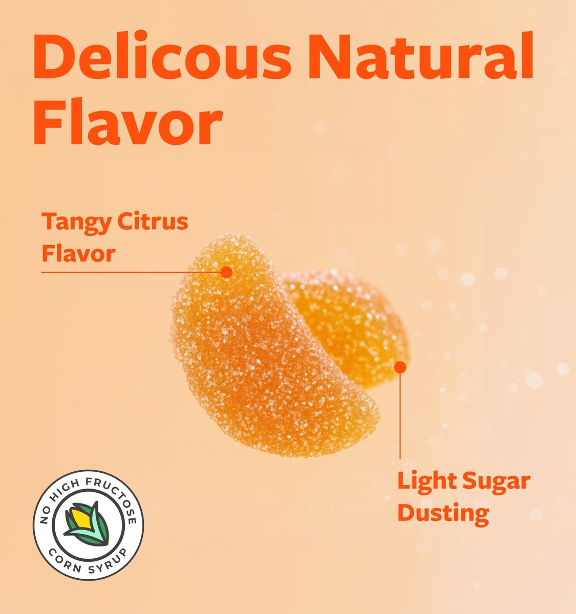 Vegane Vitamin C Gummis für Erwachsene - Immununterstützung mit 500 mg pro Portion für tägliches und saisonales Wohlbefinden - Hochdosiert, nicht-GMO, Orangengeschmack (1-Monats-Vorrat)