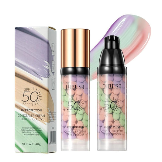 3-in-1 Gesichtsprimer vor dem Make-up, SPF 50 Sonnenschutz & Color Corrector, lang anhaltende, feuchtigkeitsspendende Make-up-Basis, glättet feine Linien, Ölkontrolle, Farbkorrektur, minimiert Poren, leichter Porenminimierer