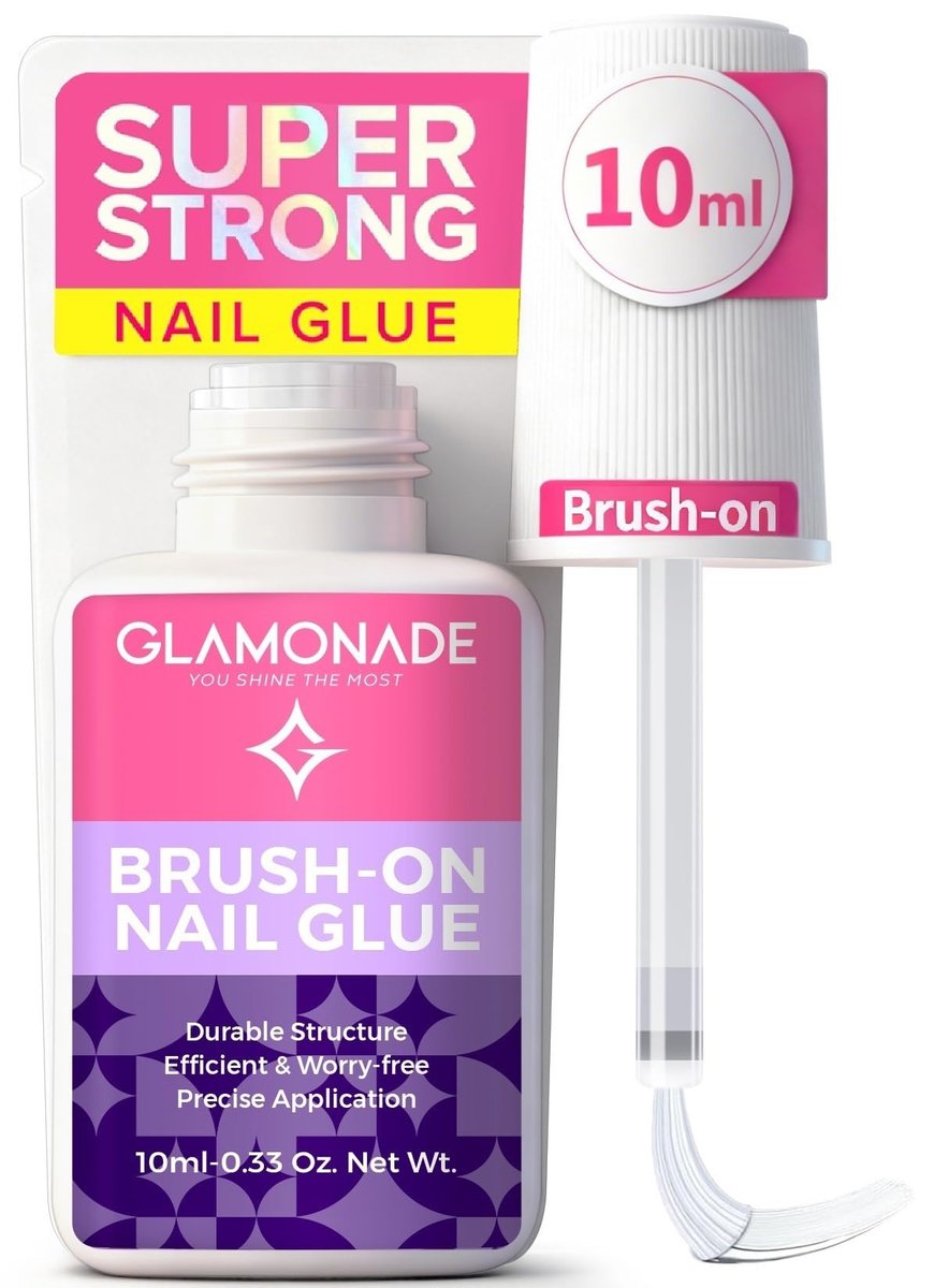 Glamonade Super Starker Nagelkleber: Kleber für Press-Ons, Acrylnägel & Nageltips – 10 ml Profi Kleber für einfache, langanhaltende & saubere Anwendung