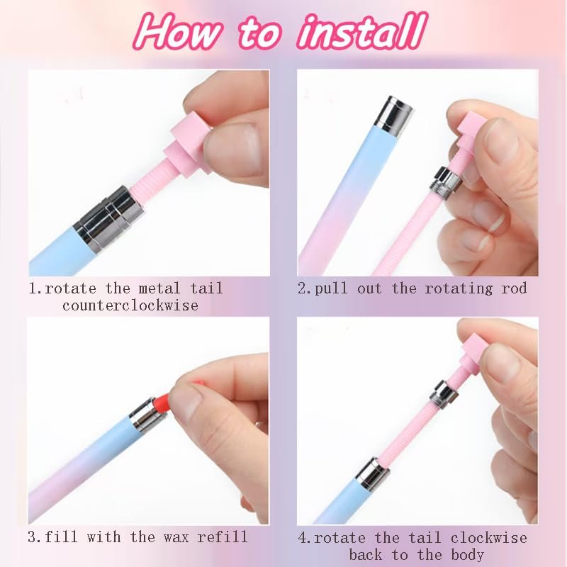 Rhinestone Picker Wax Pen - Nachfüllbarer Strassapplikator mit 3 zusätzlichen Wachs-Nachfüllungen, Strasspicker-Werkzeug für Nageldesign und Diamantmalerei