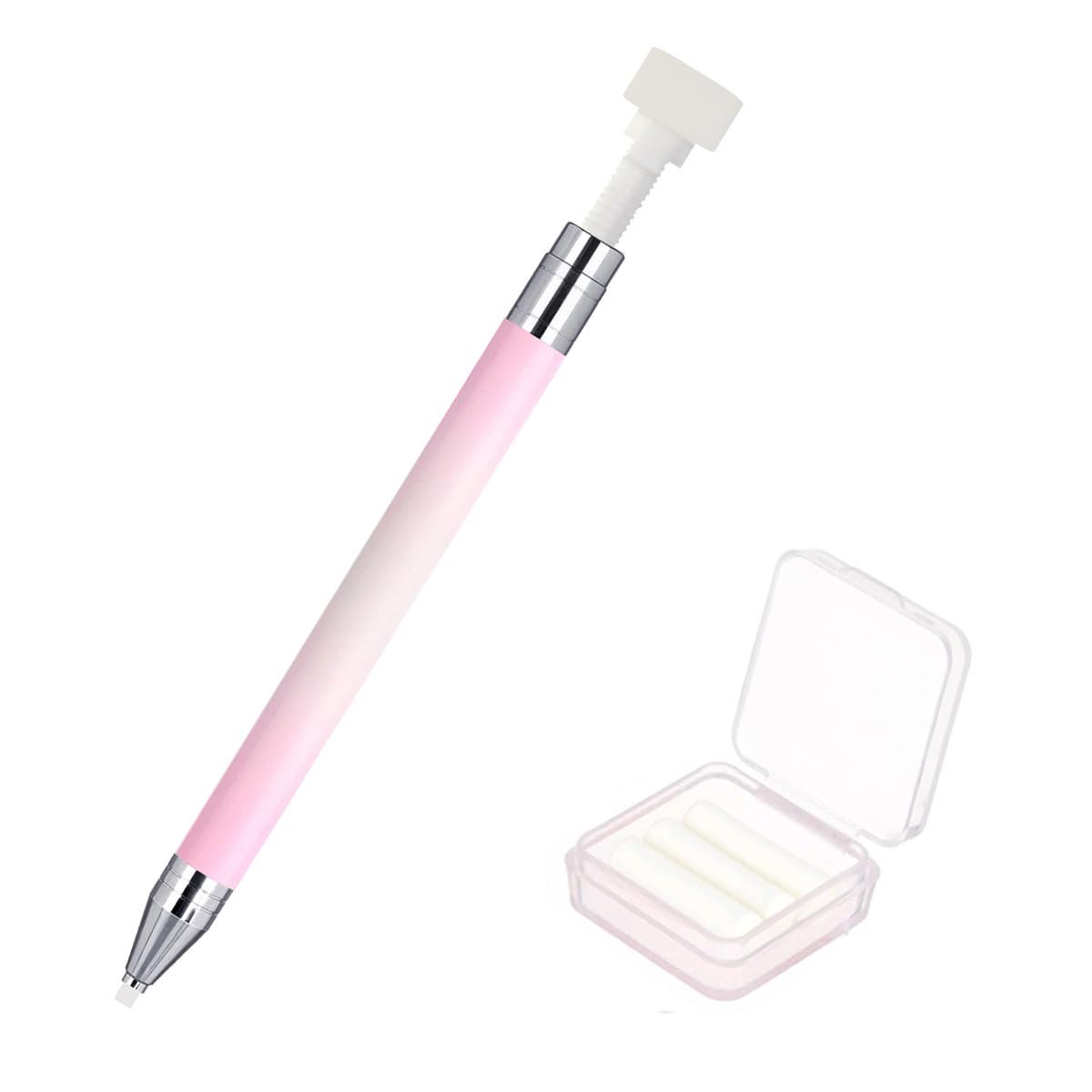 Rhinestone Picker Wax Pen - Nachfüllbarer Strassapplikator mit 3 zusätzlichen Wachs-Nachfüllungen, Strasspicker-Werkzeug für Nageldesign und Diamantmalerei