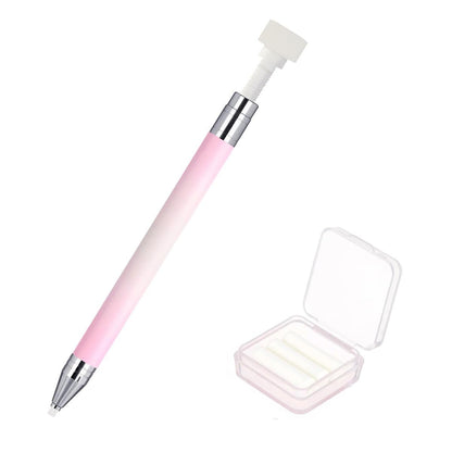 Rhinestone Picker Wax Pen - Nachfüllbarer Strassapplikator mit 3 zusätzlichen Wachs-Nachfüllungen, Strasspicker-Werkzeug für Nageldesign und Diamantmalerei